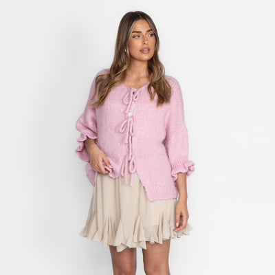 Oversized Tulip Cardigan mit Schleifen