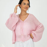 Feiner Lochstrick Cardigan