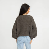 Bouclé Oversized Cardigan mit Schleifen