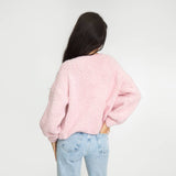 Bouclé Oversized Cardigan mit Schleifen