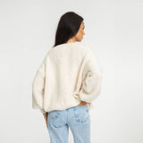Bouclé Oversized Cardigan mit Schleifen