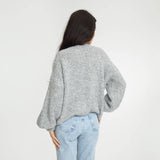 Bouclé Oversized Cardigan mit Schleifen