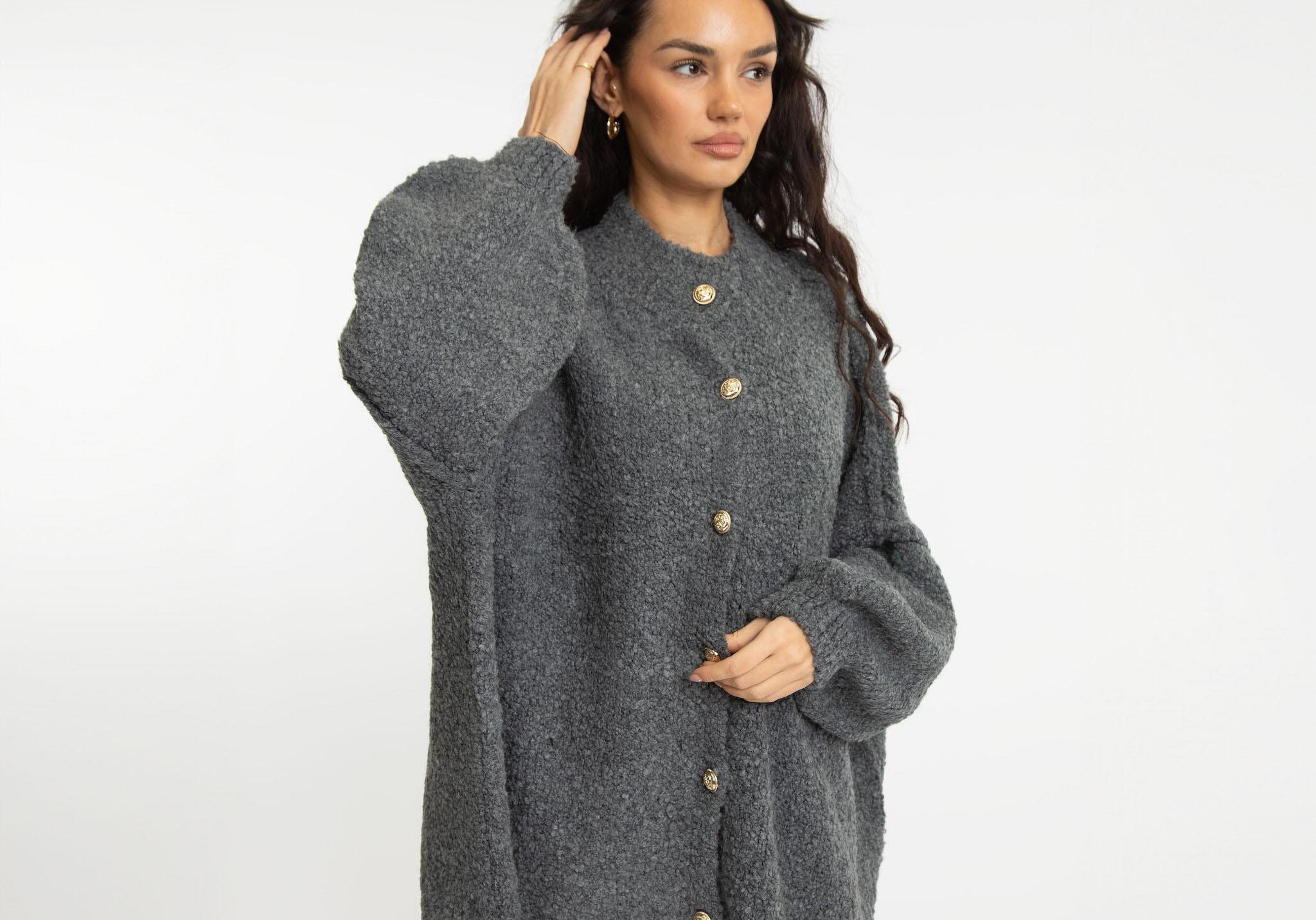 Bouclé Oversized Cardigan "CozyGlam"
