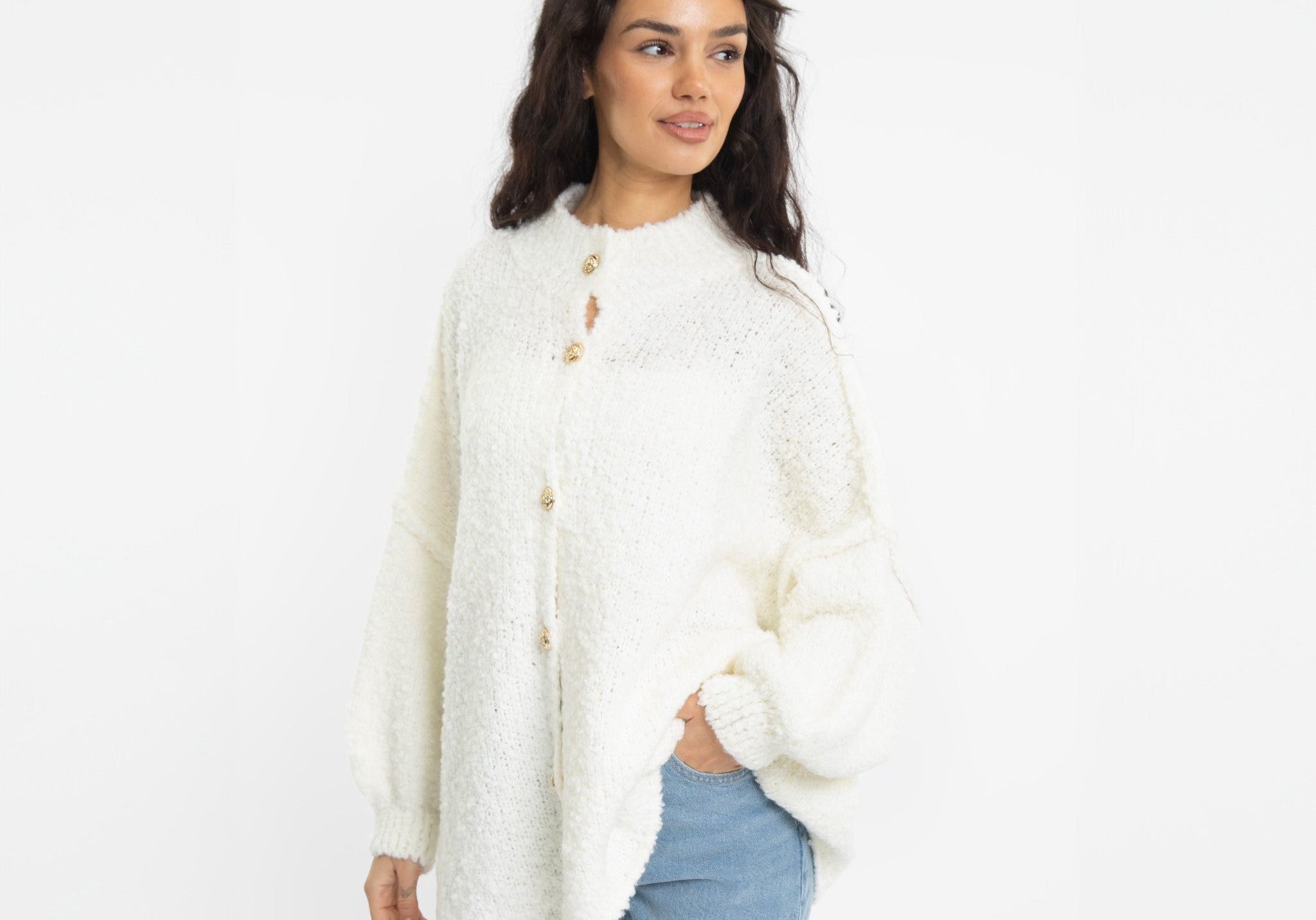 Bouclé Oversized Cardigan "CozyGlam"