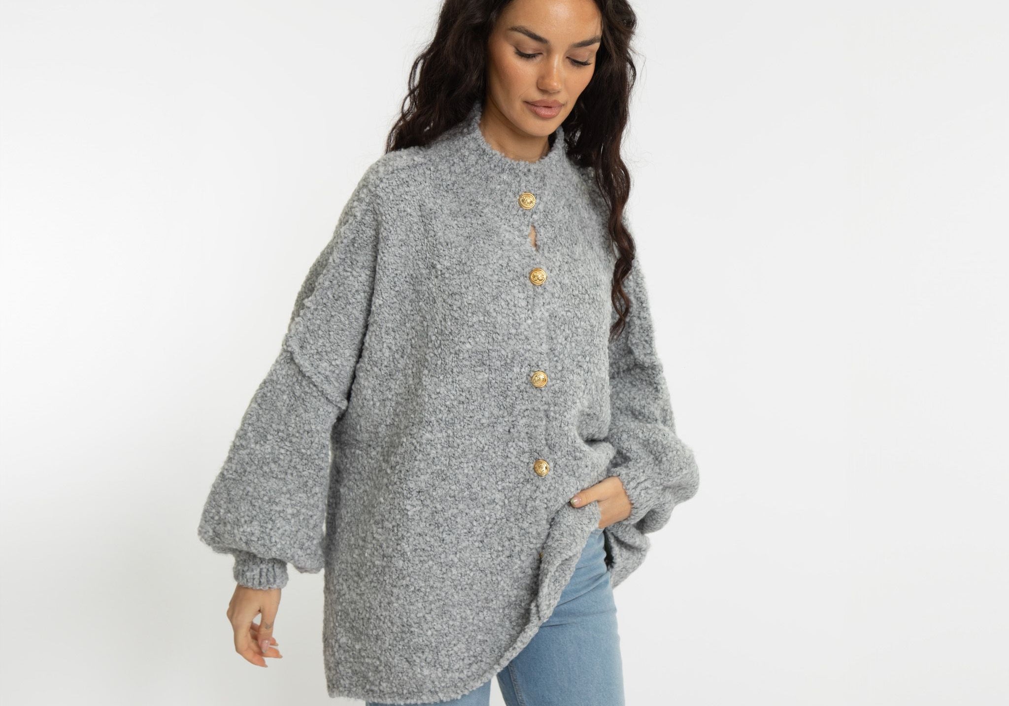 Bouclé Oversized Cardigan "CozyGlam"