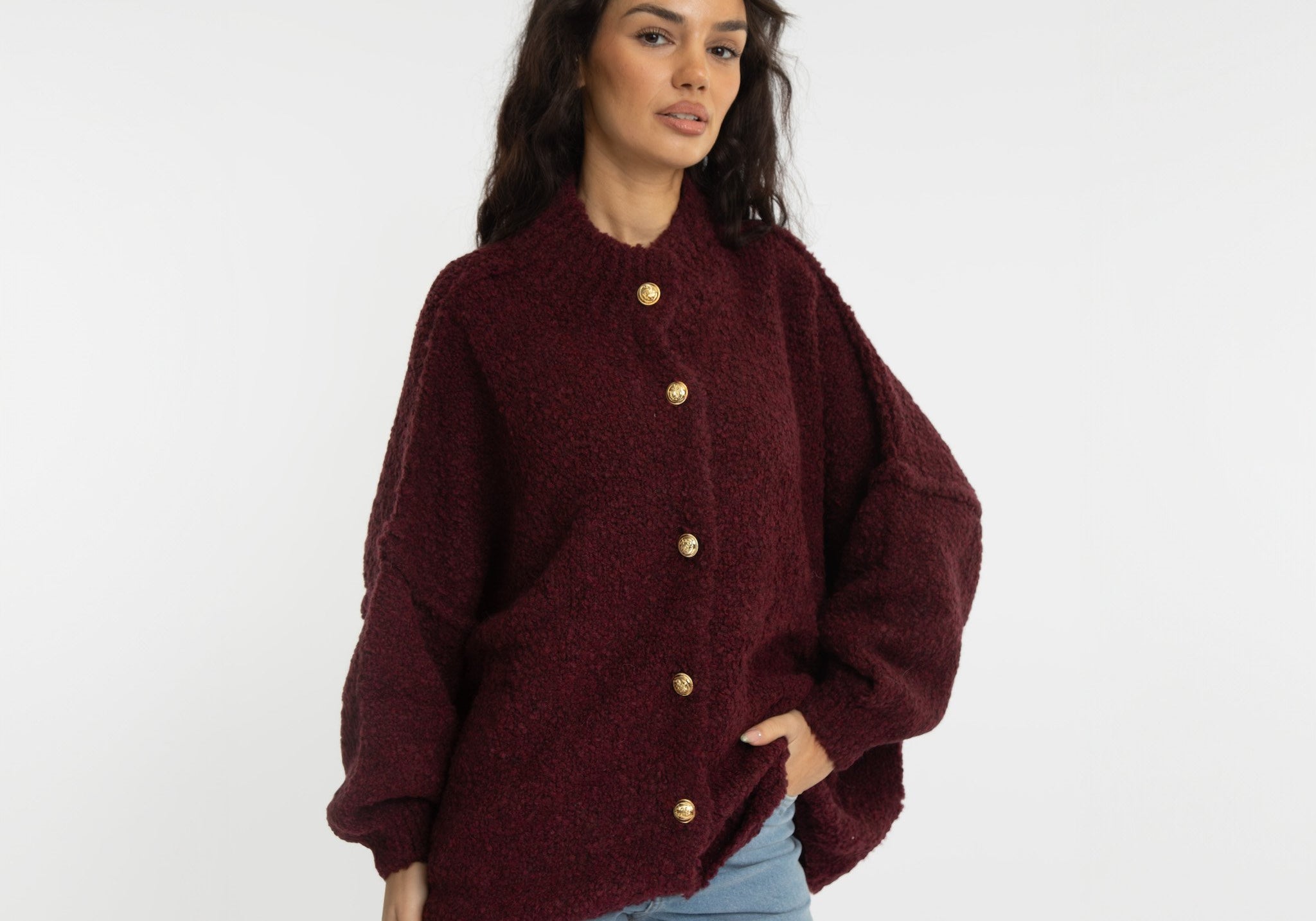 Bouclé Oversized Cardigan "CozyGlam"