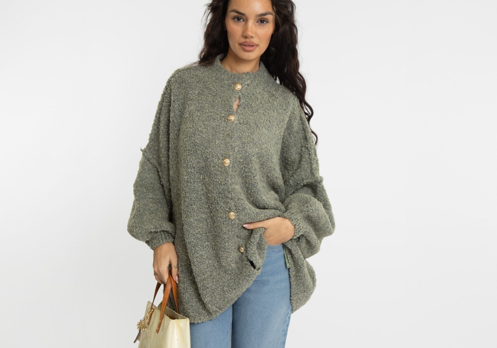 Bouclé Oversized Cardigan "CozyGlam"