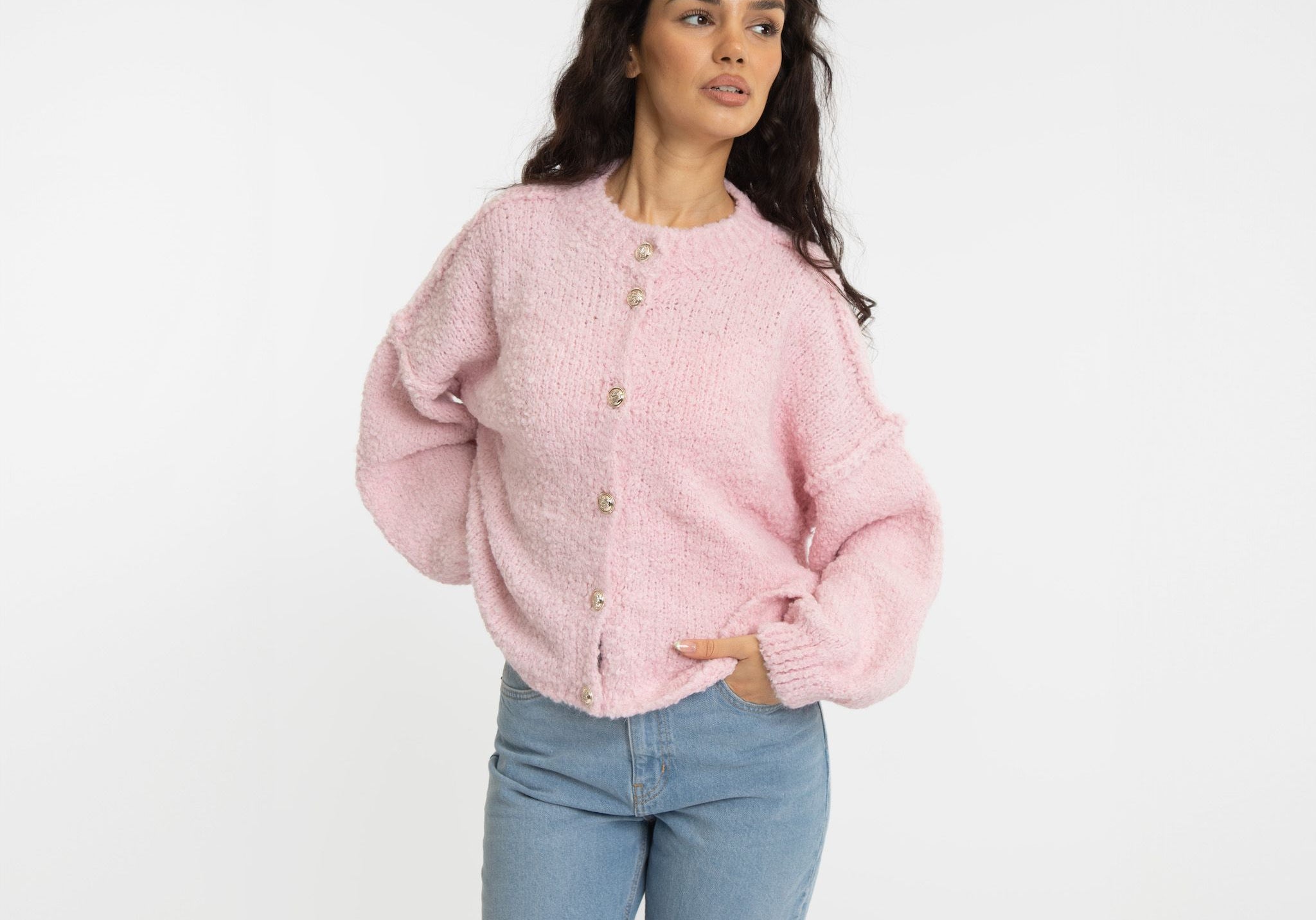 Bouclé Oversized Cardigan Short "CozyGlam"