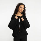 Bouclé Oversized Cardigan mit Schleifen