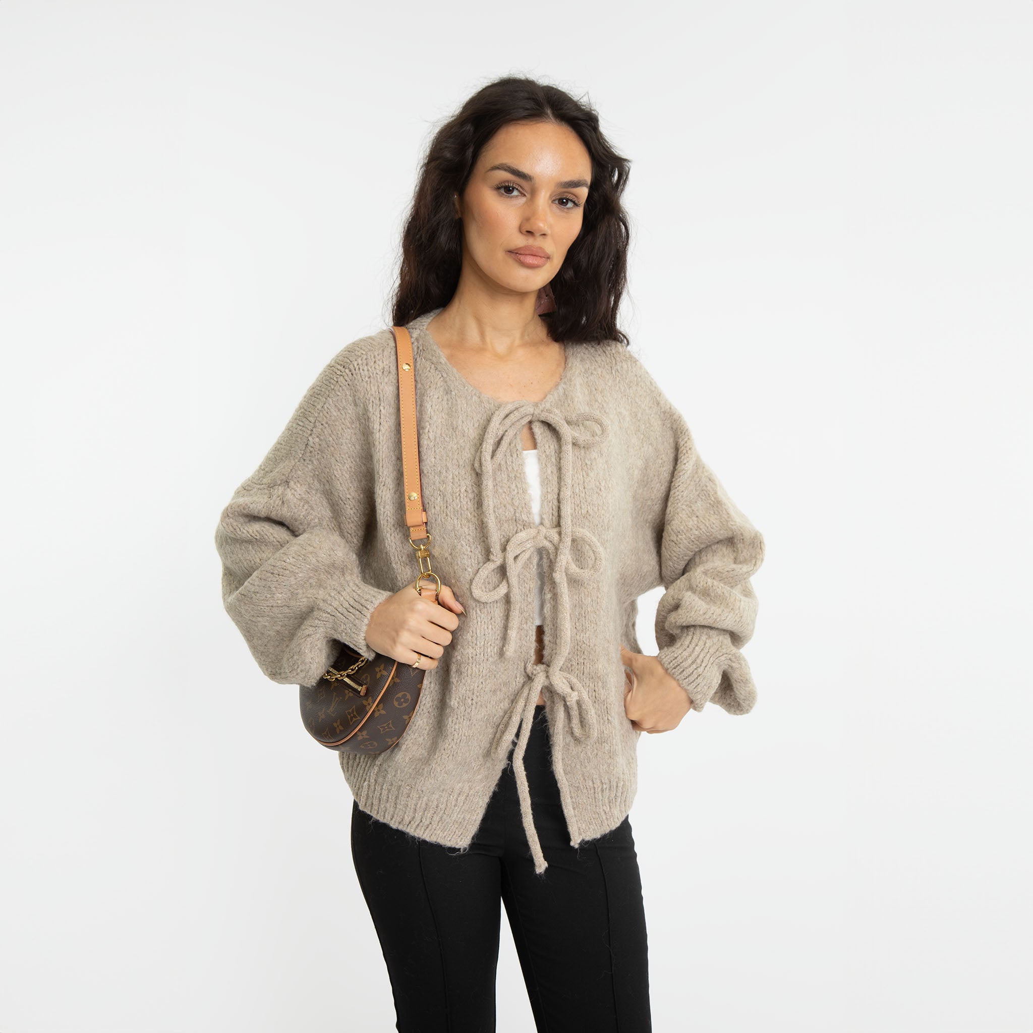 Oversized Cardigan mit Schleifen