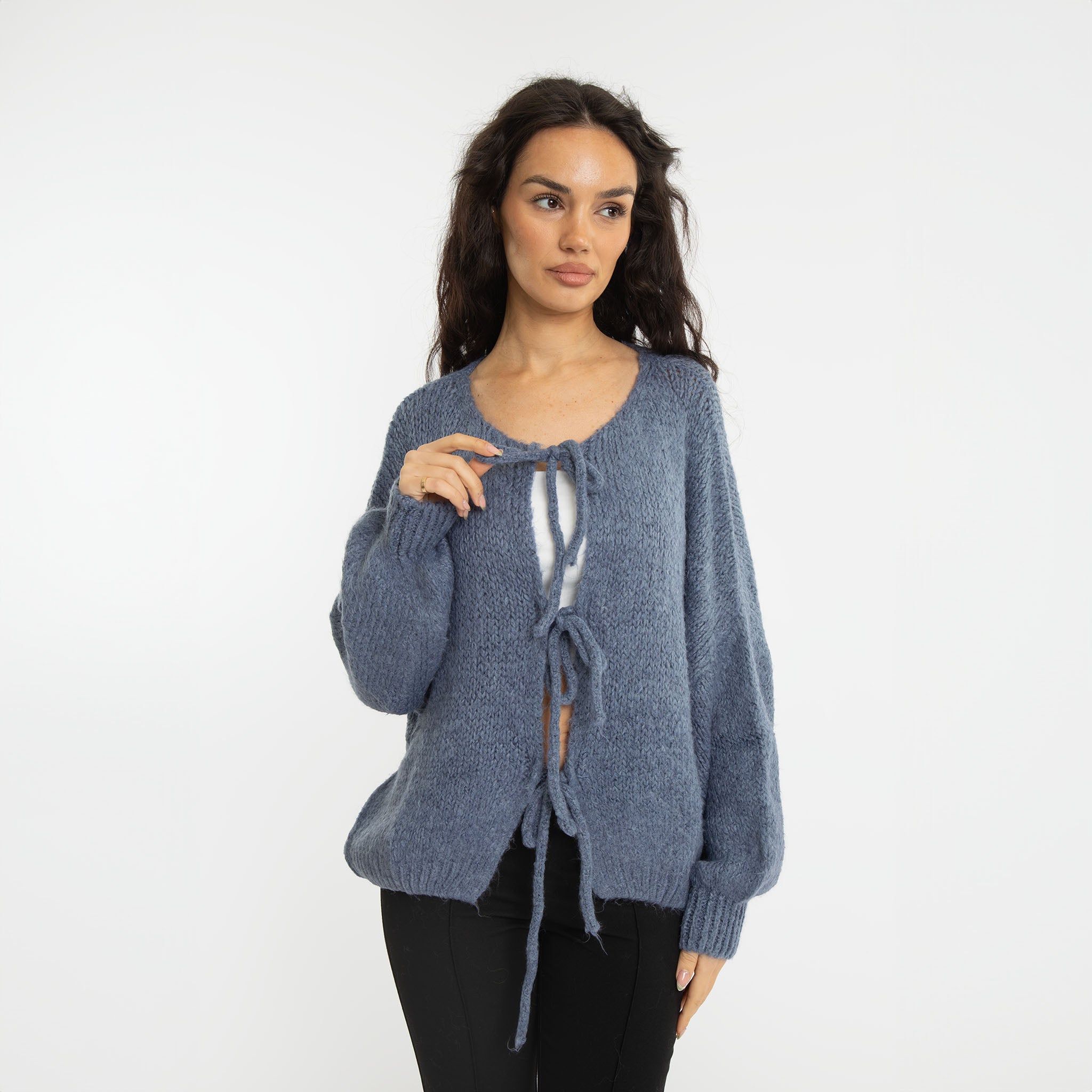 Oversized Cardigan mit Schleifen