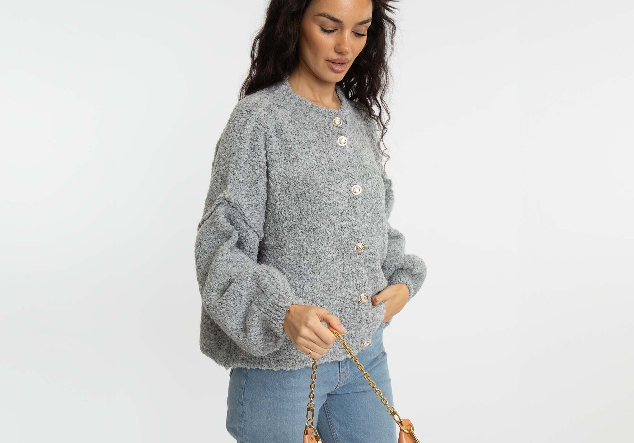 Bouclé Oversized Cardigan Short "CozyGlam"