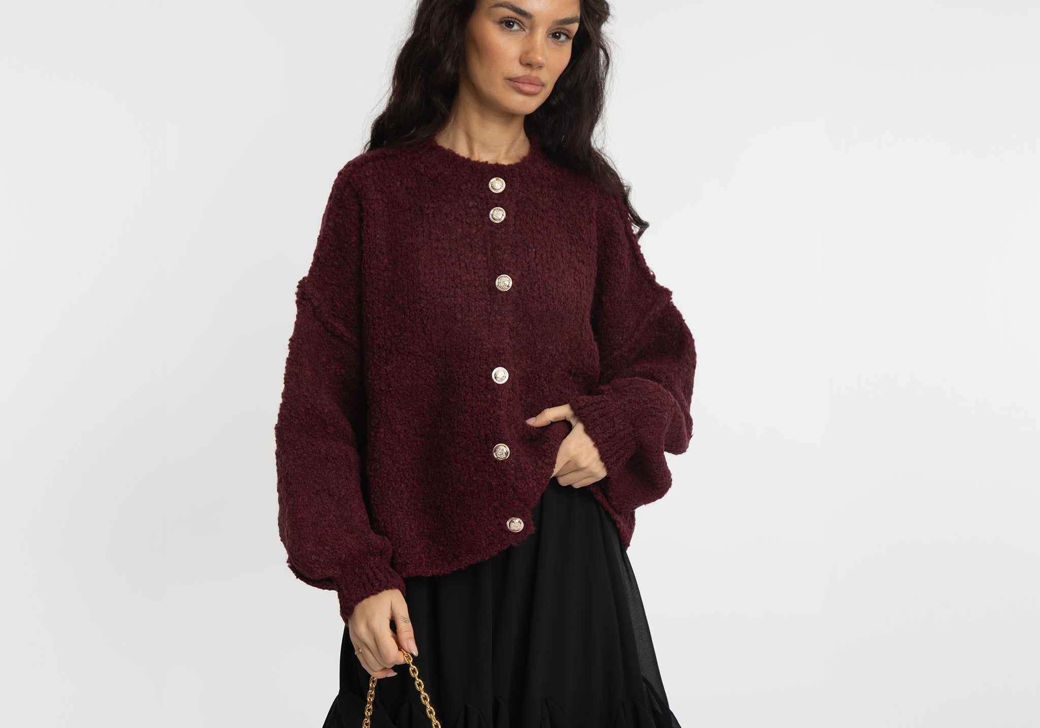Bouclé Oversized Cardigan Short "CozyGlam"