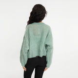 Oversize Mohair Cardigan mit Schleifen