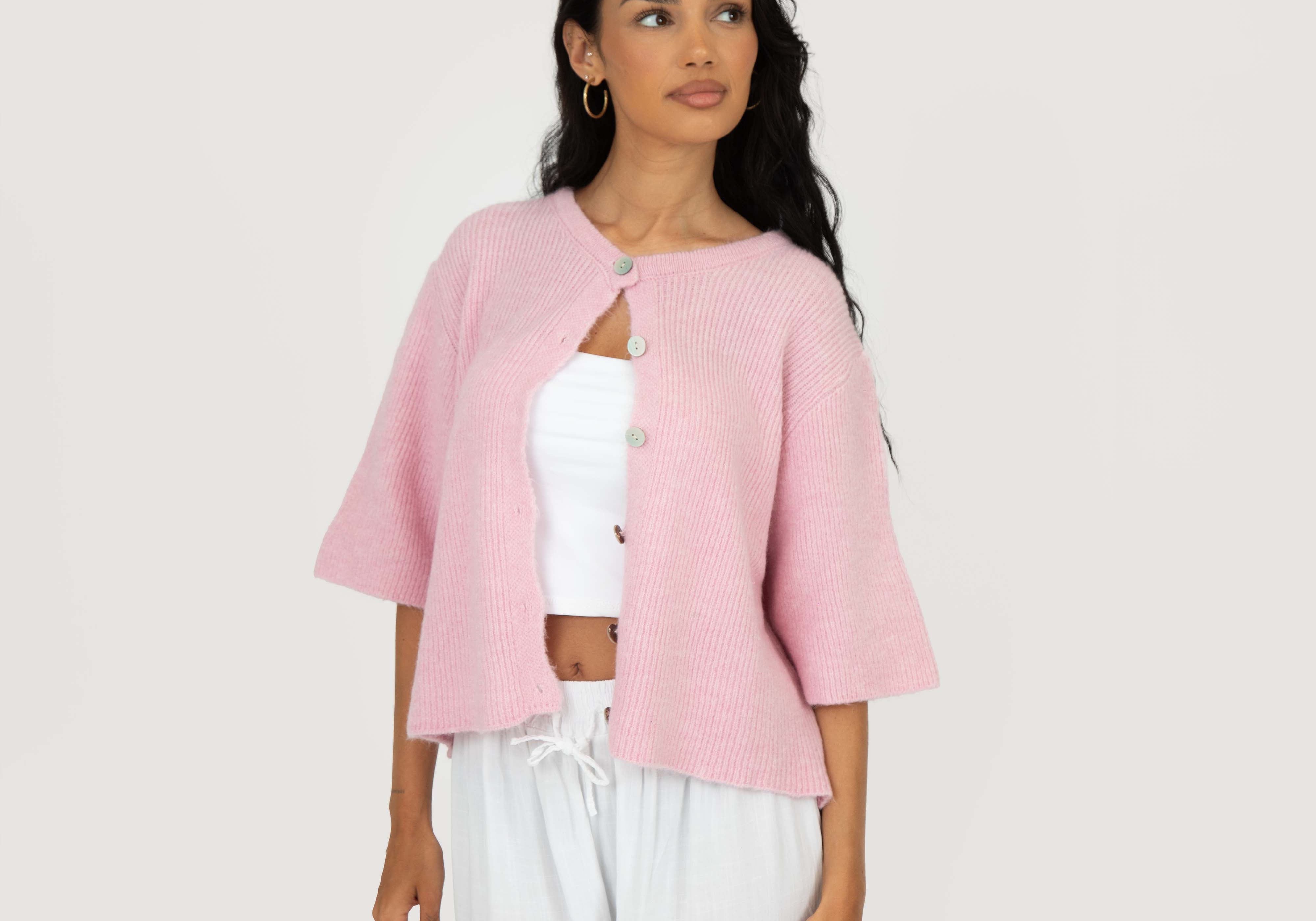 Kurzarm-Strickcardigan