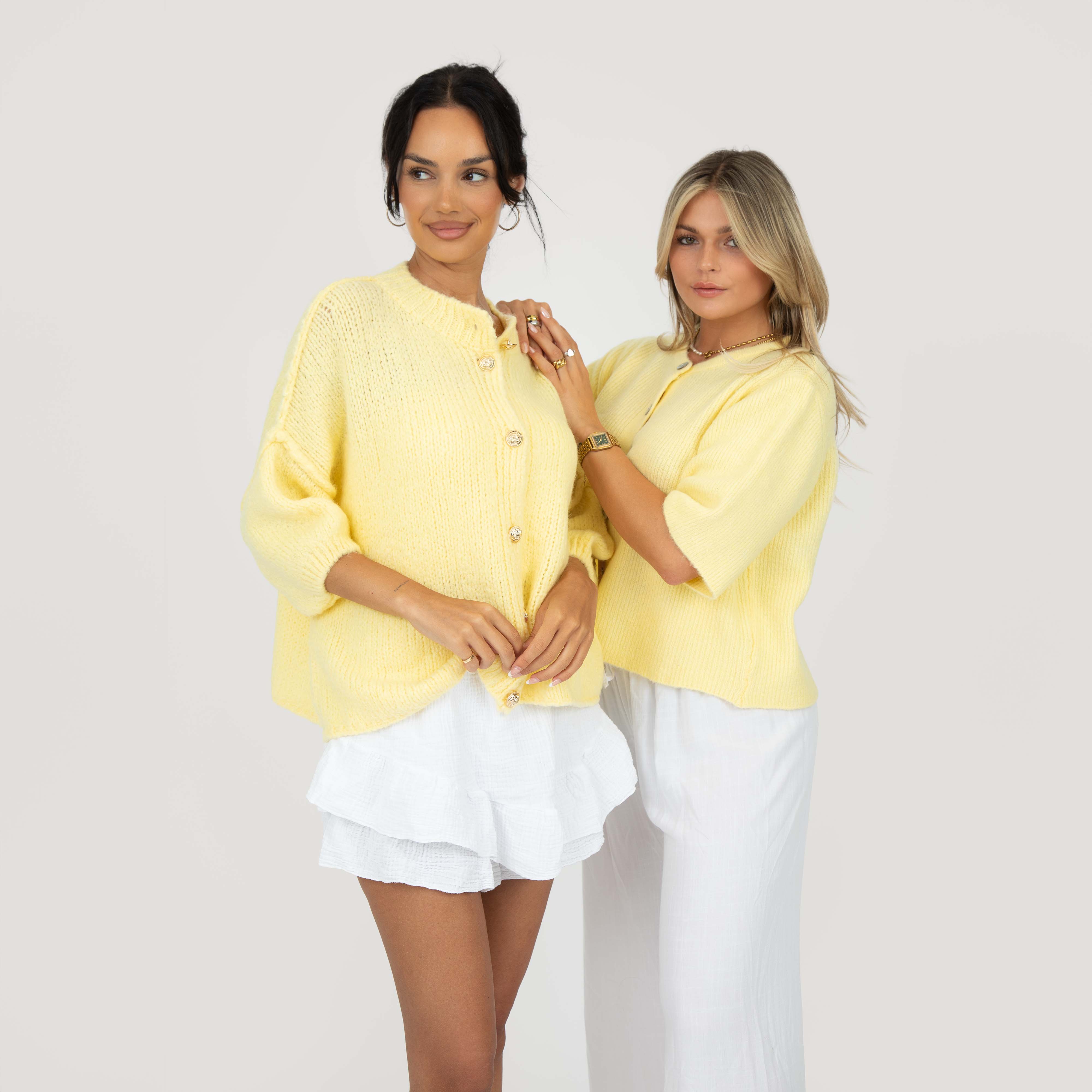 CozyGlam Kurzarm Cardigan
