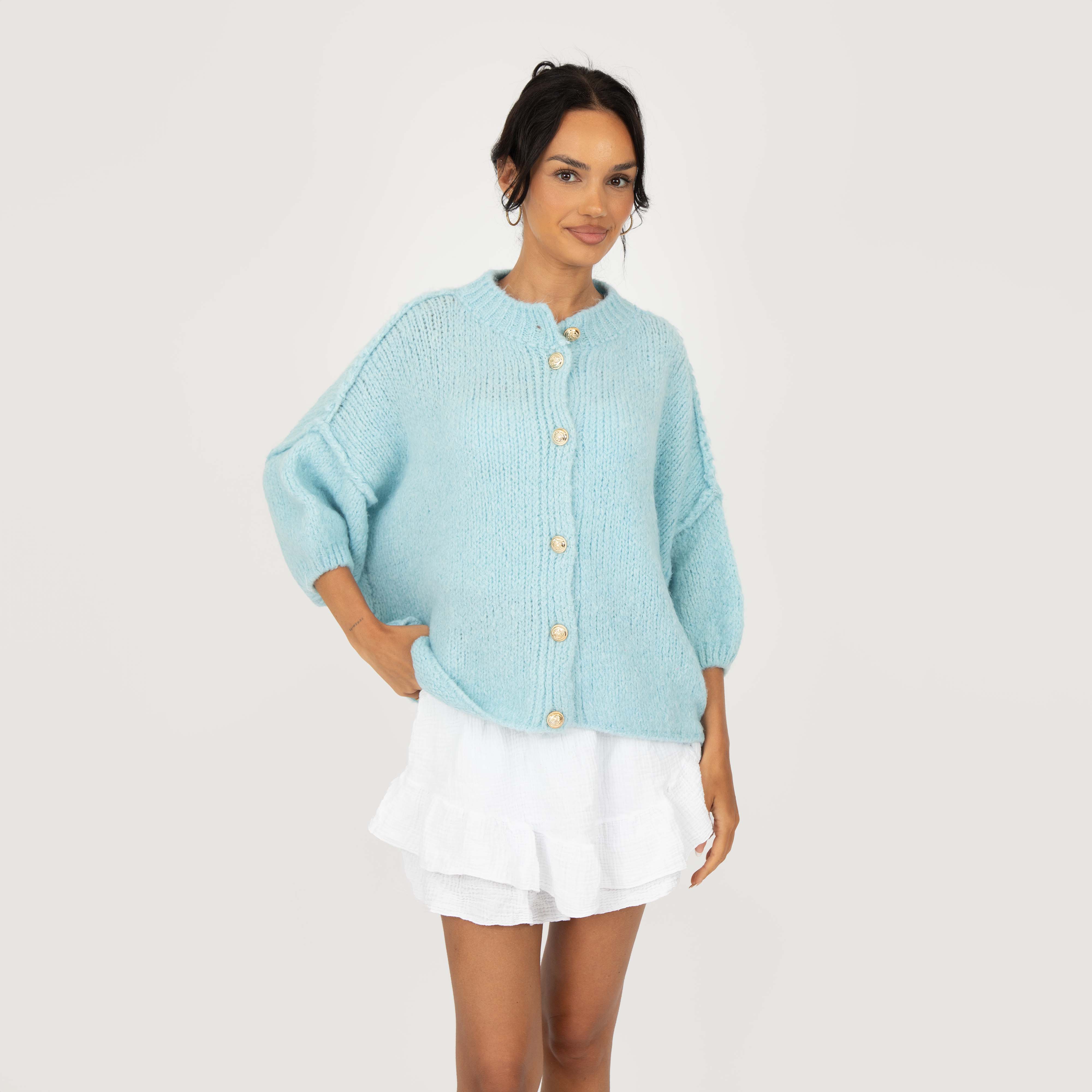 CozyGlam Kurzarm Cardigan