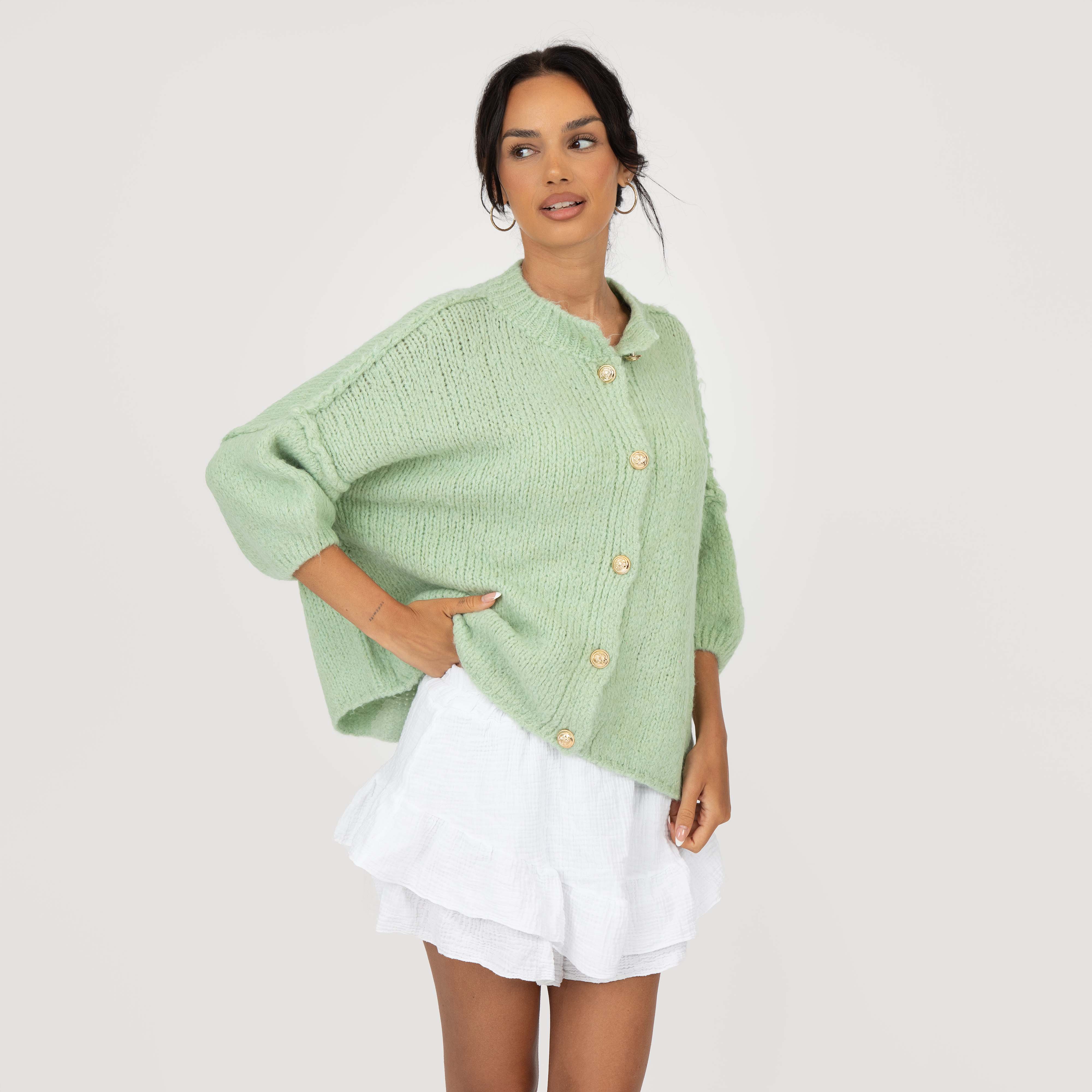CozyGlam Kurzarm Cardigan