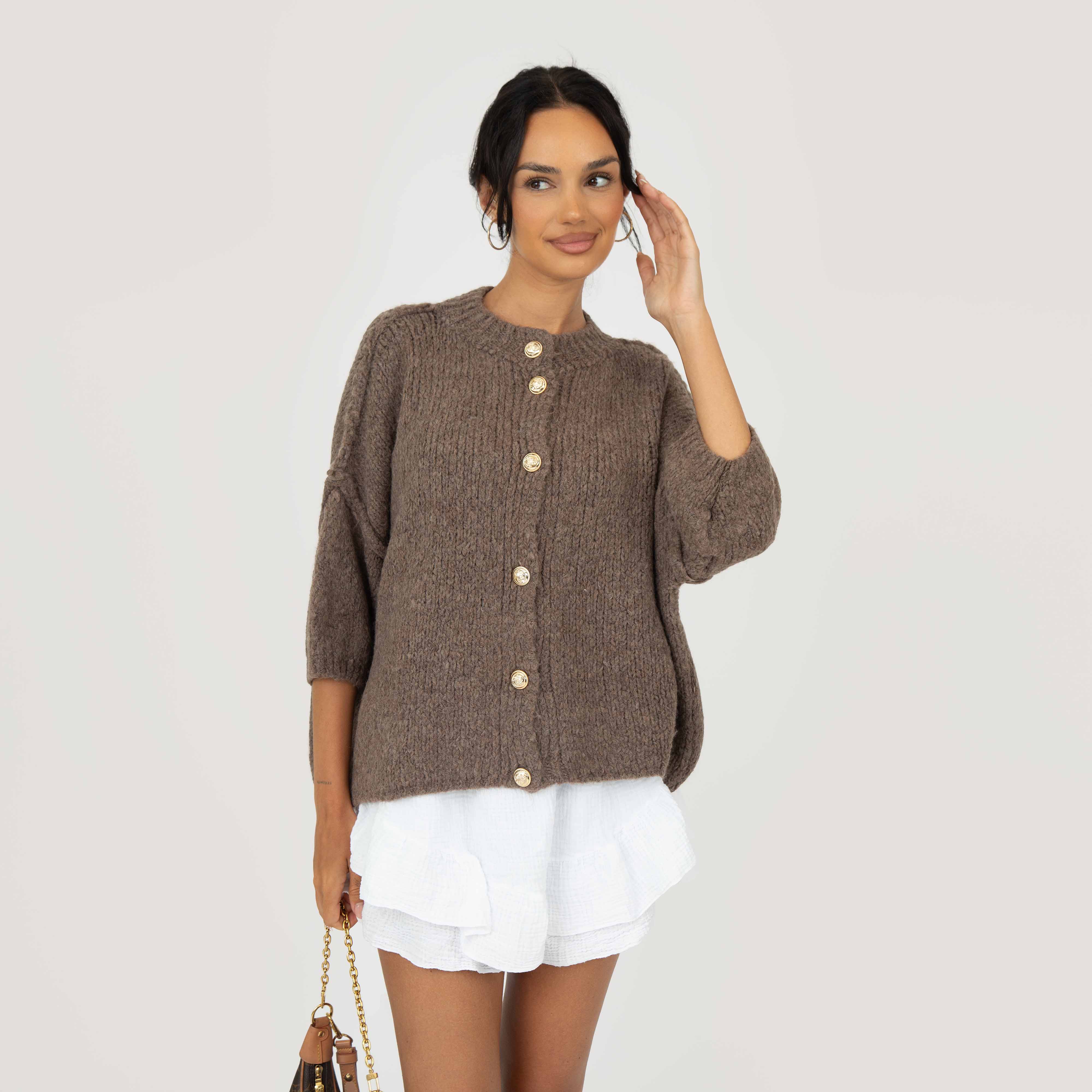 CozyGlam Kurzarm Cardigan