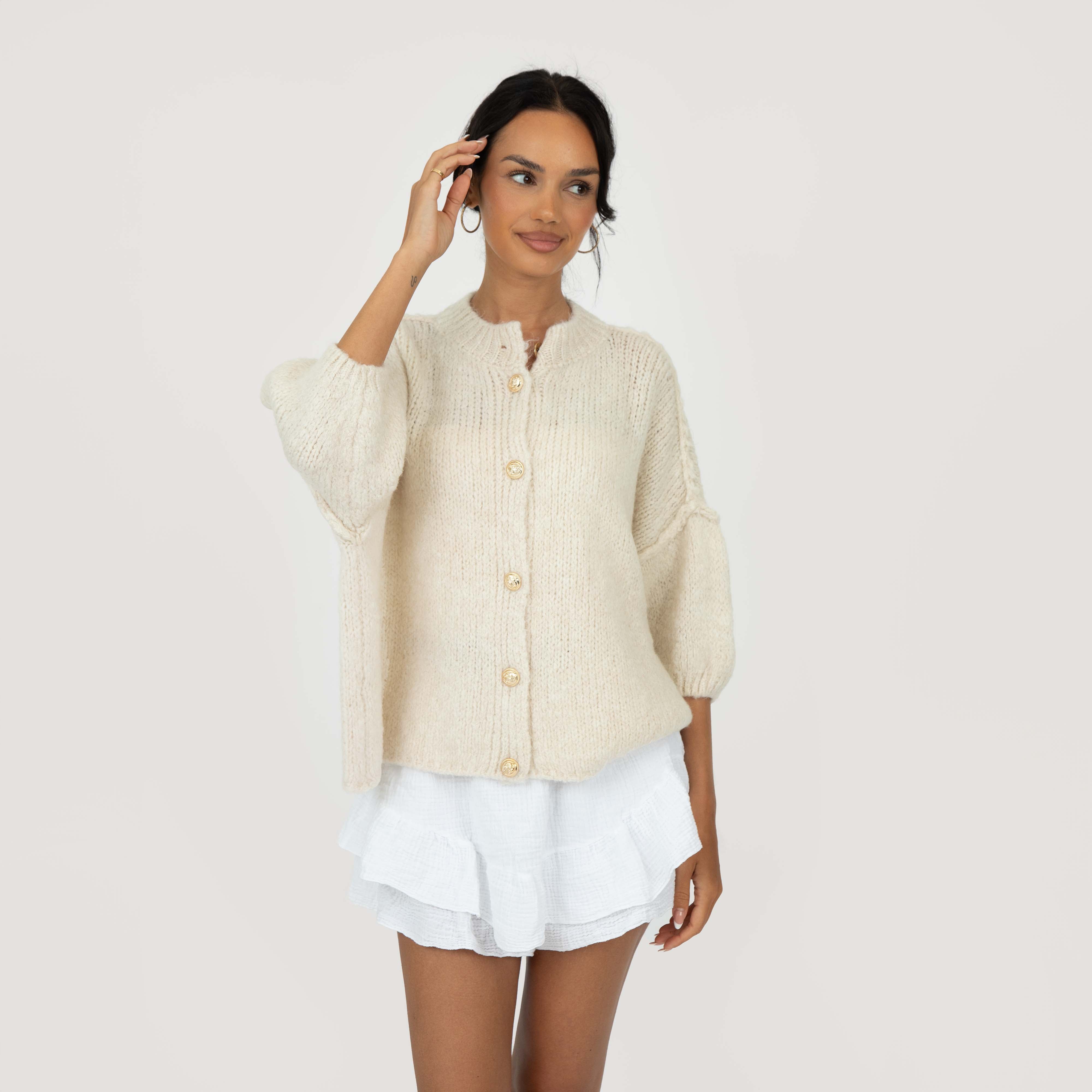 CozyGlam Kurzarm Cardigan