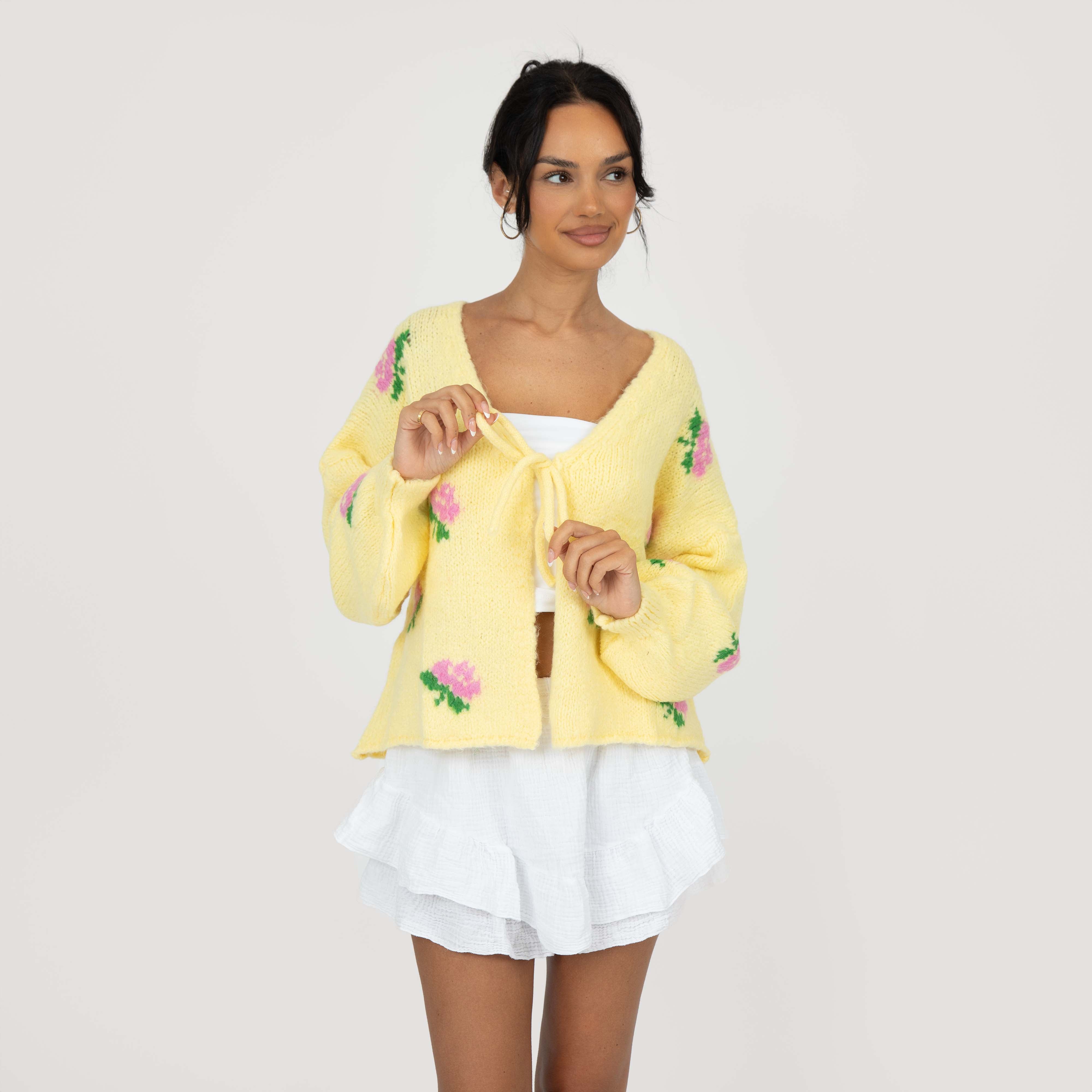 Rose Cardigan mit Schleifen