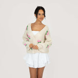 Oversize Rose Cardigan