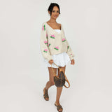 Oversize Rose Cardigan