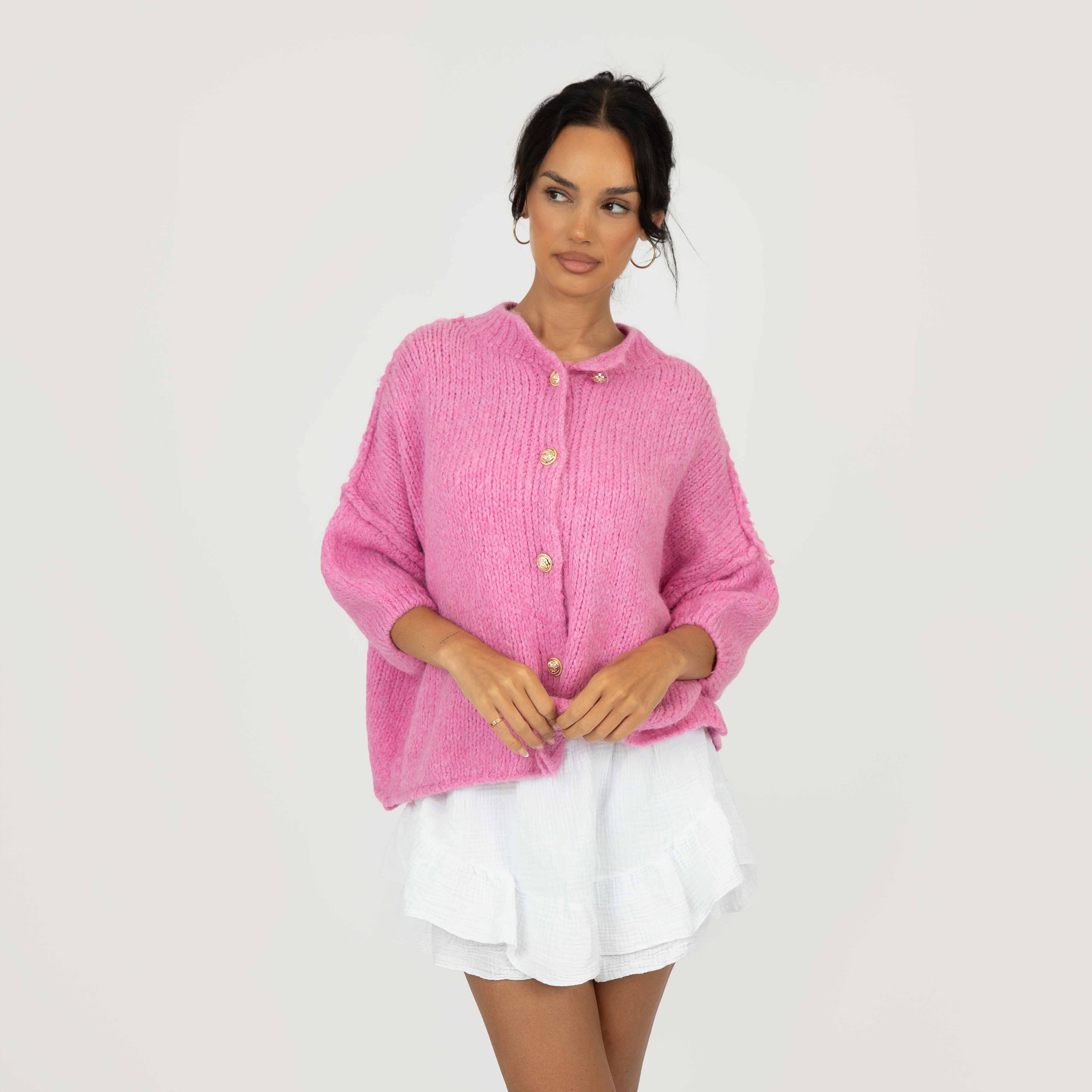 CozyGlam Kurzarm Cardigan
