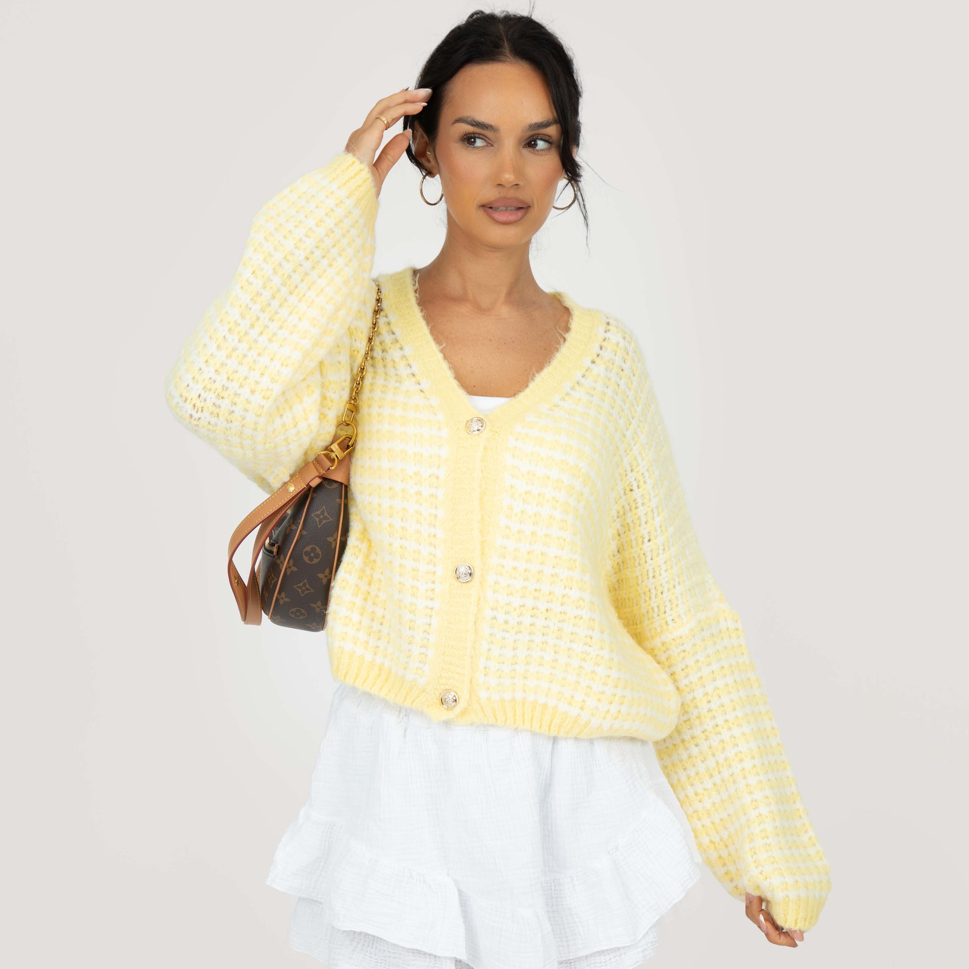 Oversize Waffelstrick Cardigan