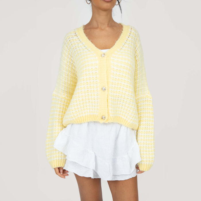 Oversize Waffelstrick Cardigan