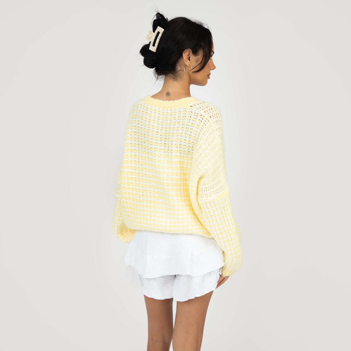 Oversize Waffelstrick Cardigan