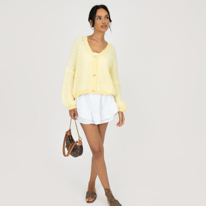 Oversize Waffelstrick Cardigan