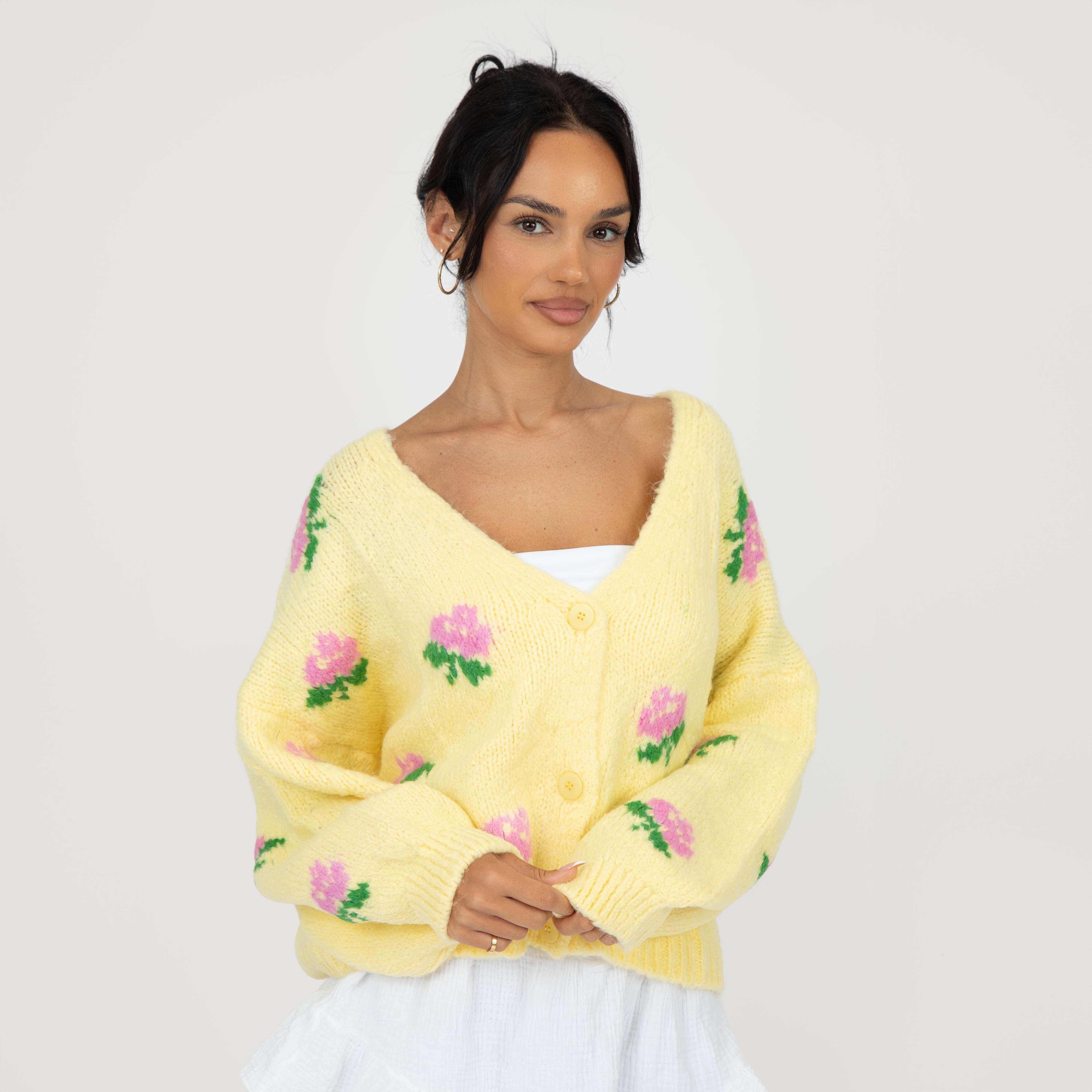 Oversize Rose Cardigan