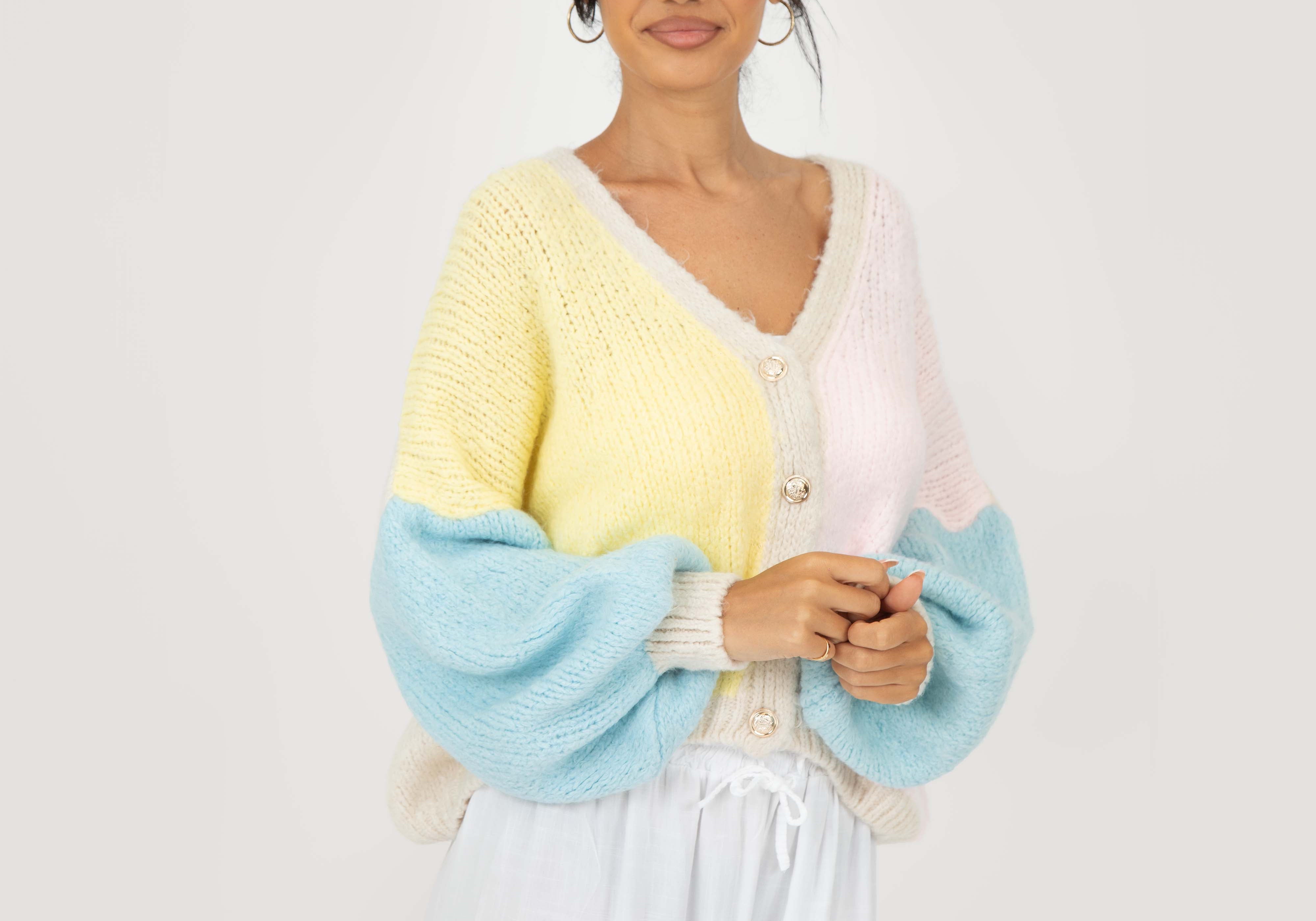 Pastell Velvet Oversized Cardigan