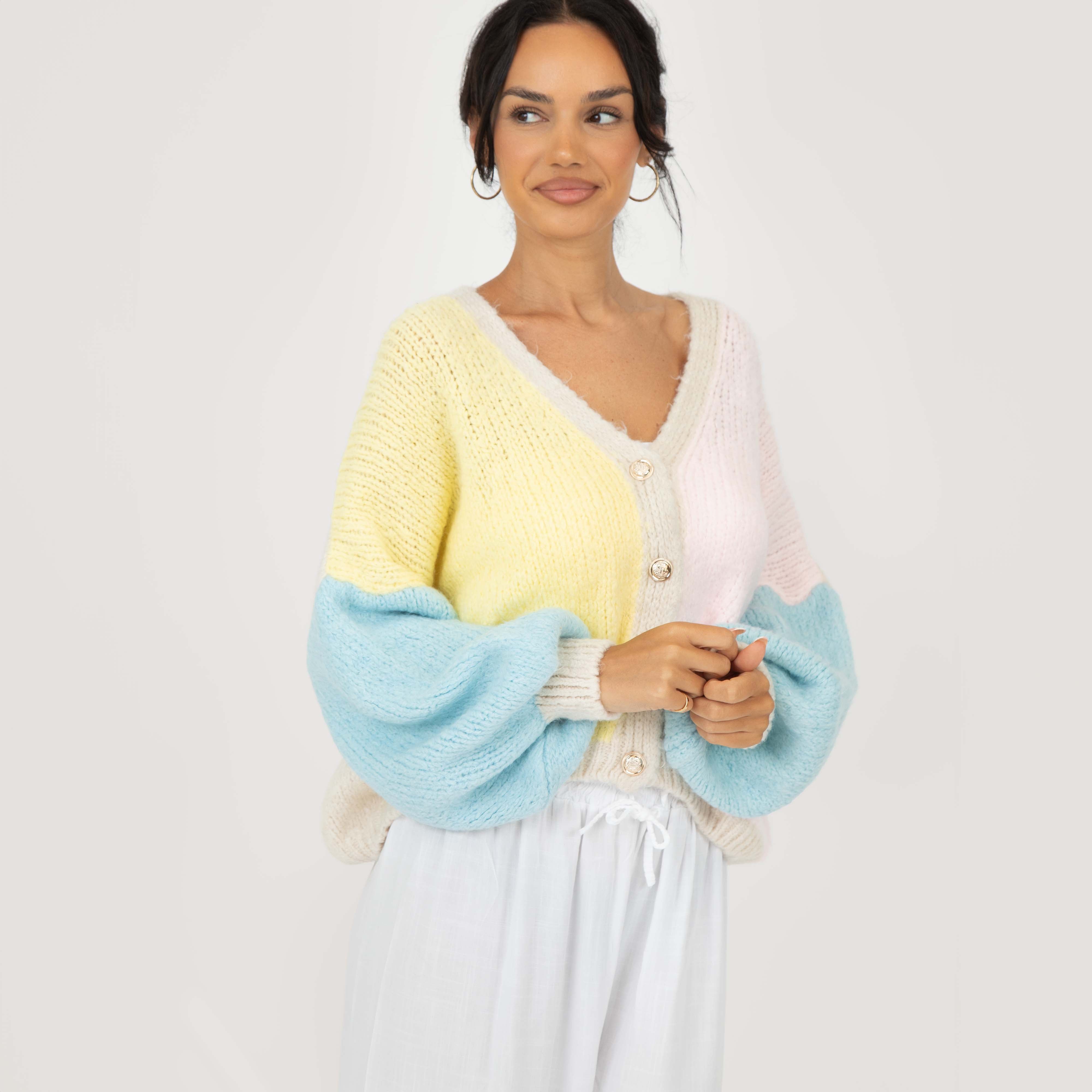 Pastell Velvet Oversized Cardigan