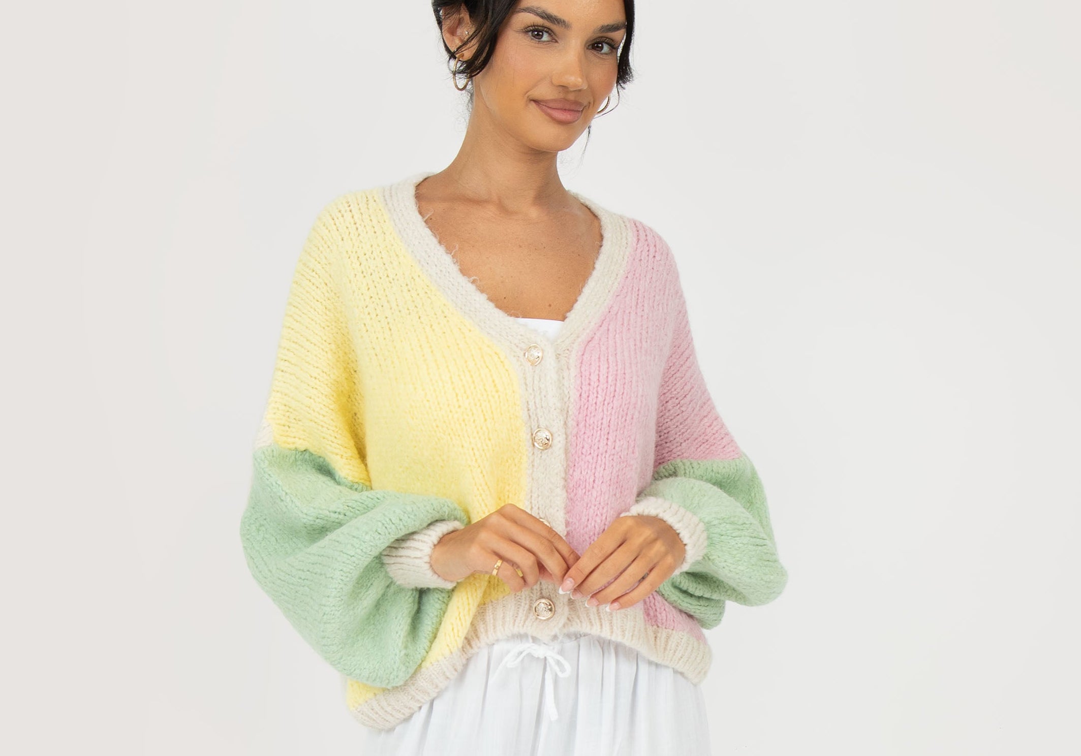 Pastell Velvet Oversized Cardigan