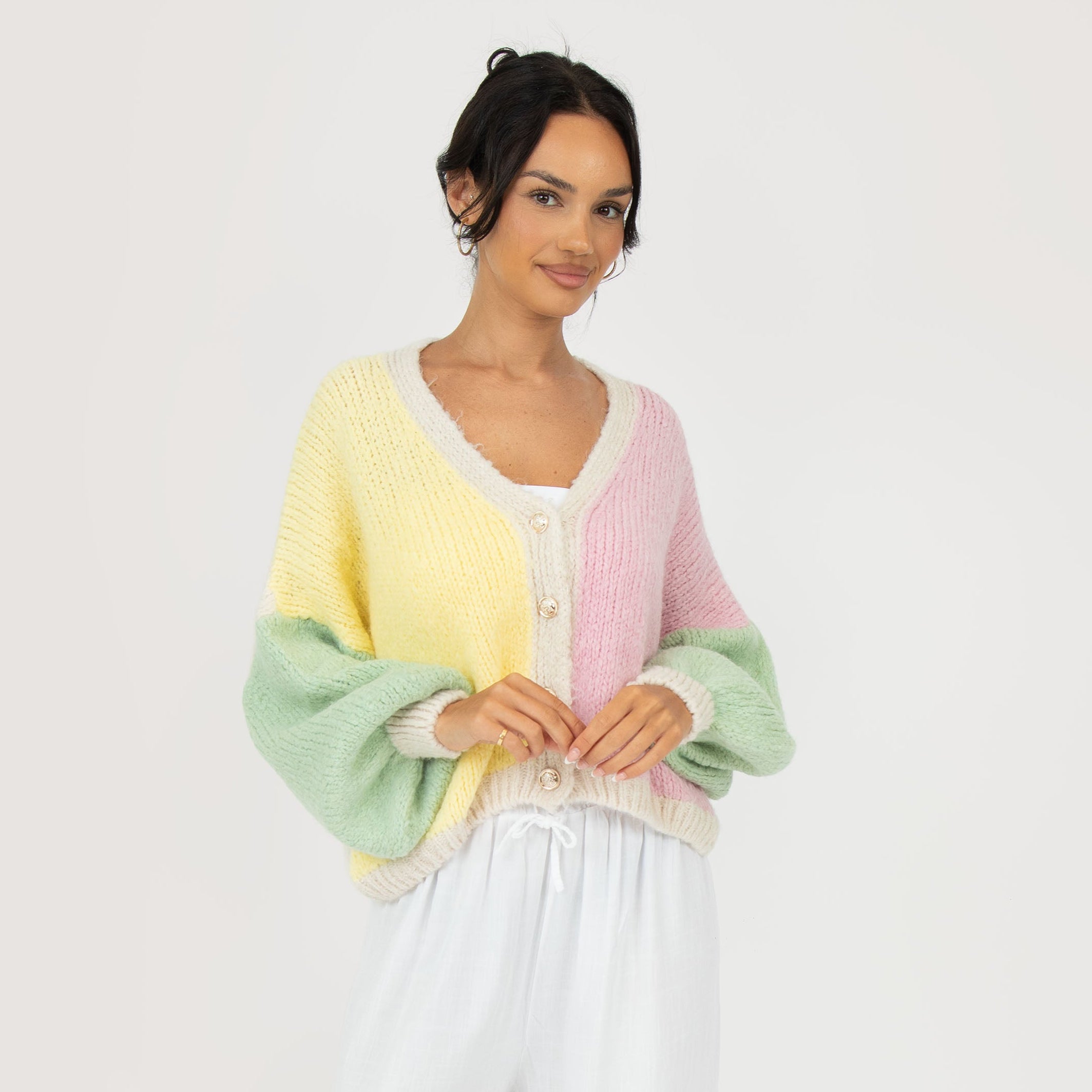 Pastell Velvet Oversized Cardigan