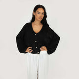 Feiner Lochstrick Cardigan