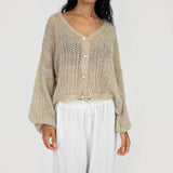 Feiner Lochstrick Cardigan