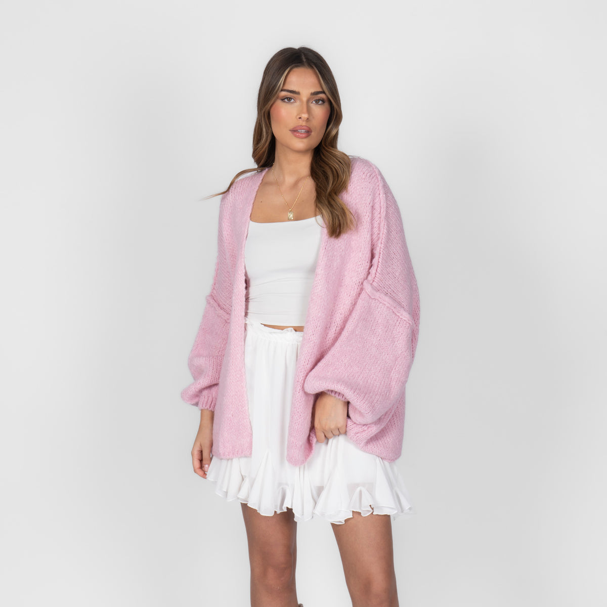 Casual Oversized Cardigan - Soft Rosa / Onesize