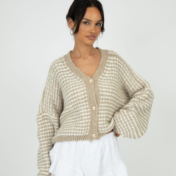 Oversize Waffelstrick Cardigan