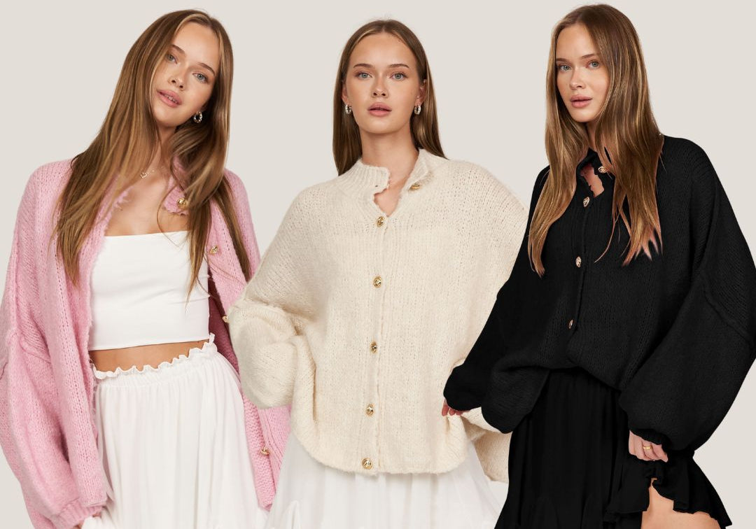 3er Pack Oversized Cardigan "CozyGlam" - JEWELINA