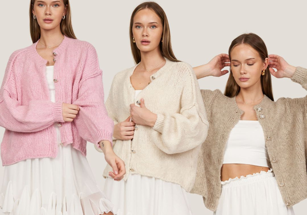 3er Pack Oversized Cardigan Short "CozyGlam" - JEWELINA