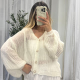 Feiner Lochstrick Cardigan