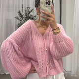 Feiner Lochstrick Cardigan