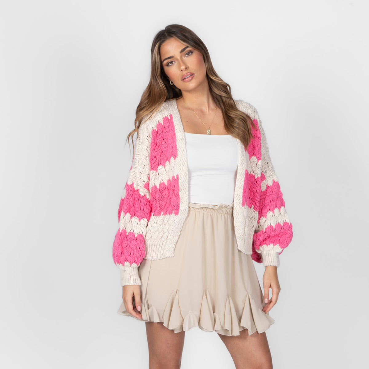 Breezy Knit Cardigan - Pink / Onesize