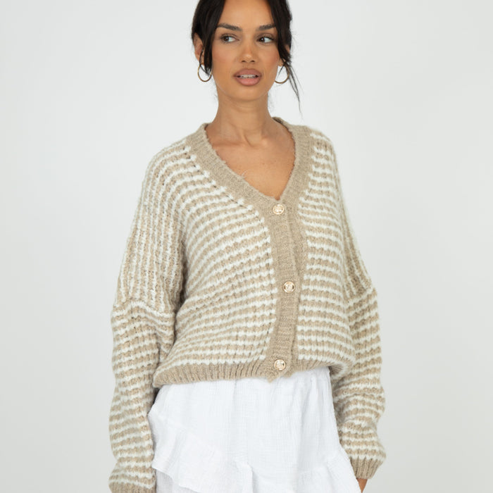 Oversize Waffelstrick Cardigan