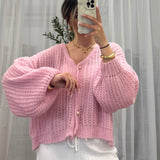 Feiner Lochstrick Cardigan