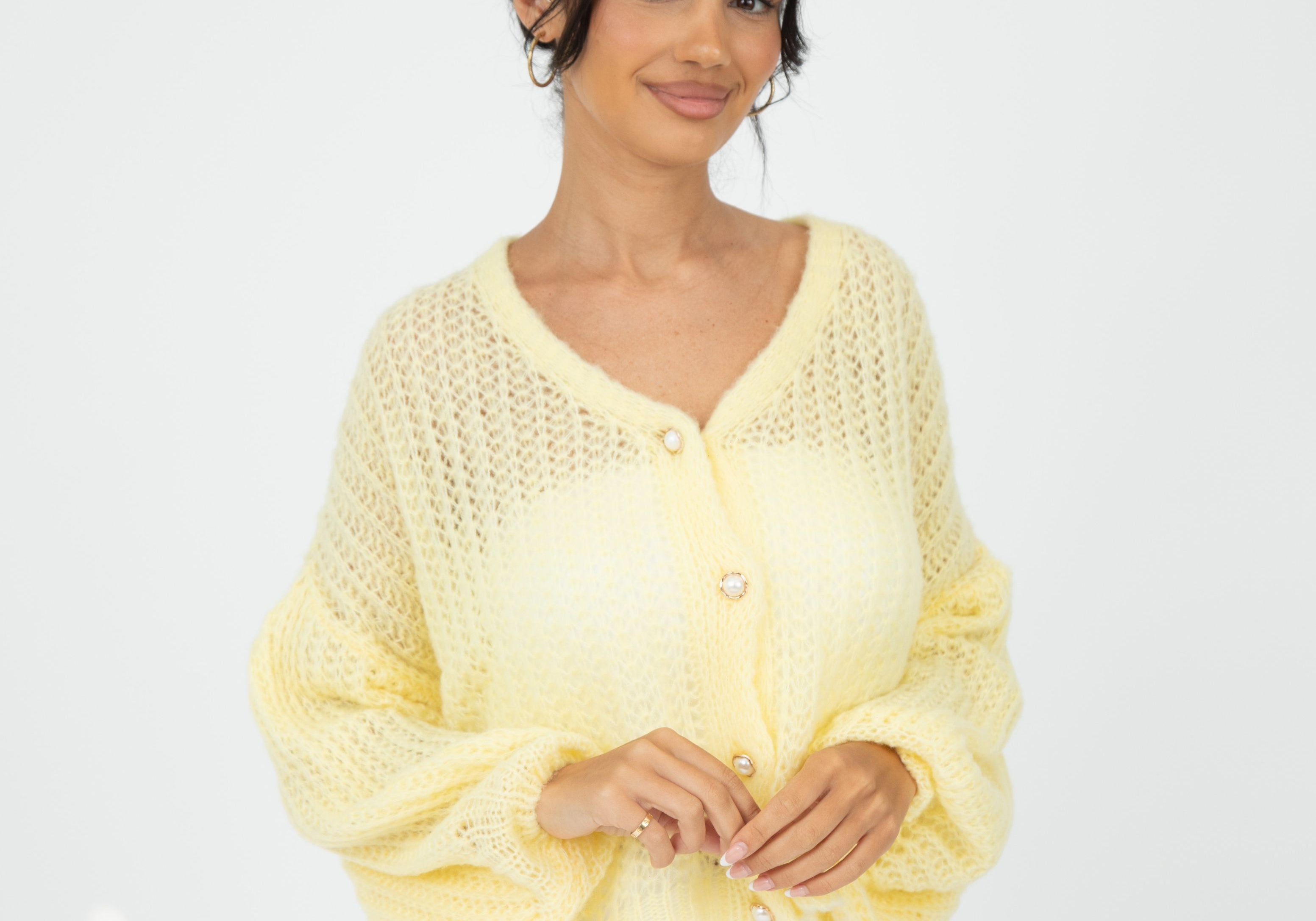 Feiner Lochstrick Cardigan