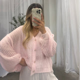 Feiner Lochstrick Cardigan